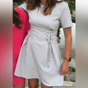 Sugarlips Lace Up Fit & Flare Mini Dress
